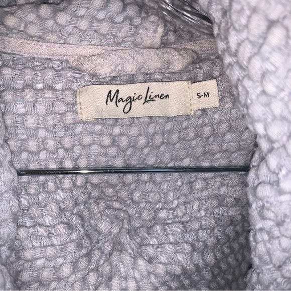 Magic Linen Grey Waffle Knit Robe - Picture 7 of 15